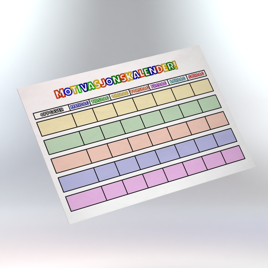 Motivasjonskalender – Fargerik ukeplan for hele familien