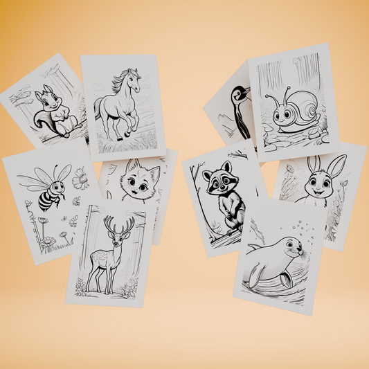 30 Søte Dyr – Fargeleggingsark for Barn (PDF)