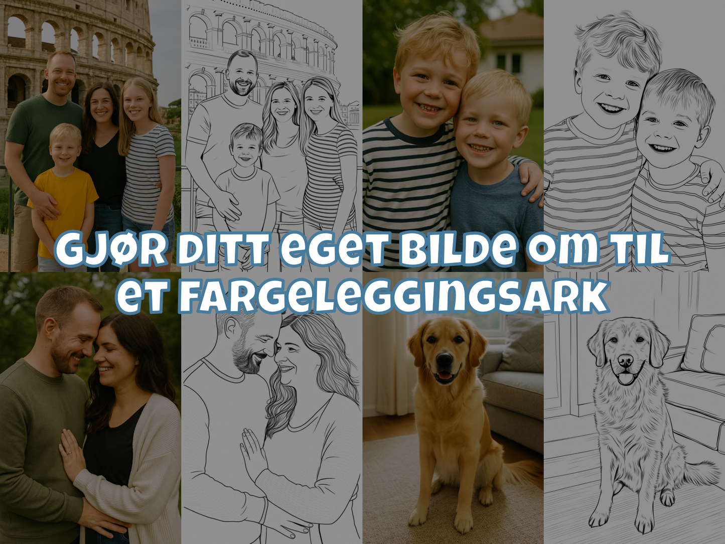 Lag ditt eget fargeleggingsark – last opp ditt bilde