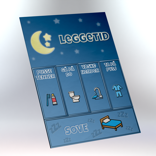 Leggetid – Visuell rutineoversikt for gode kvelder