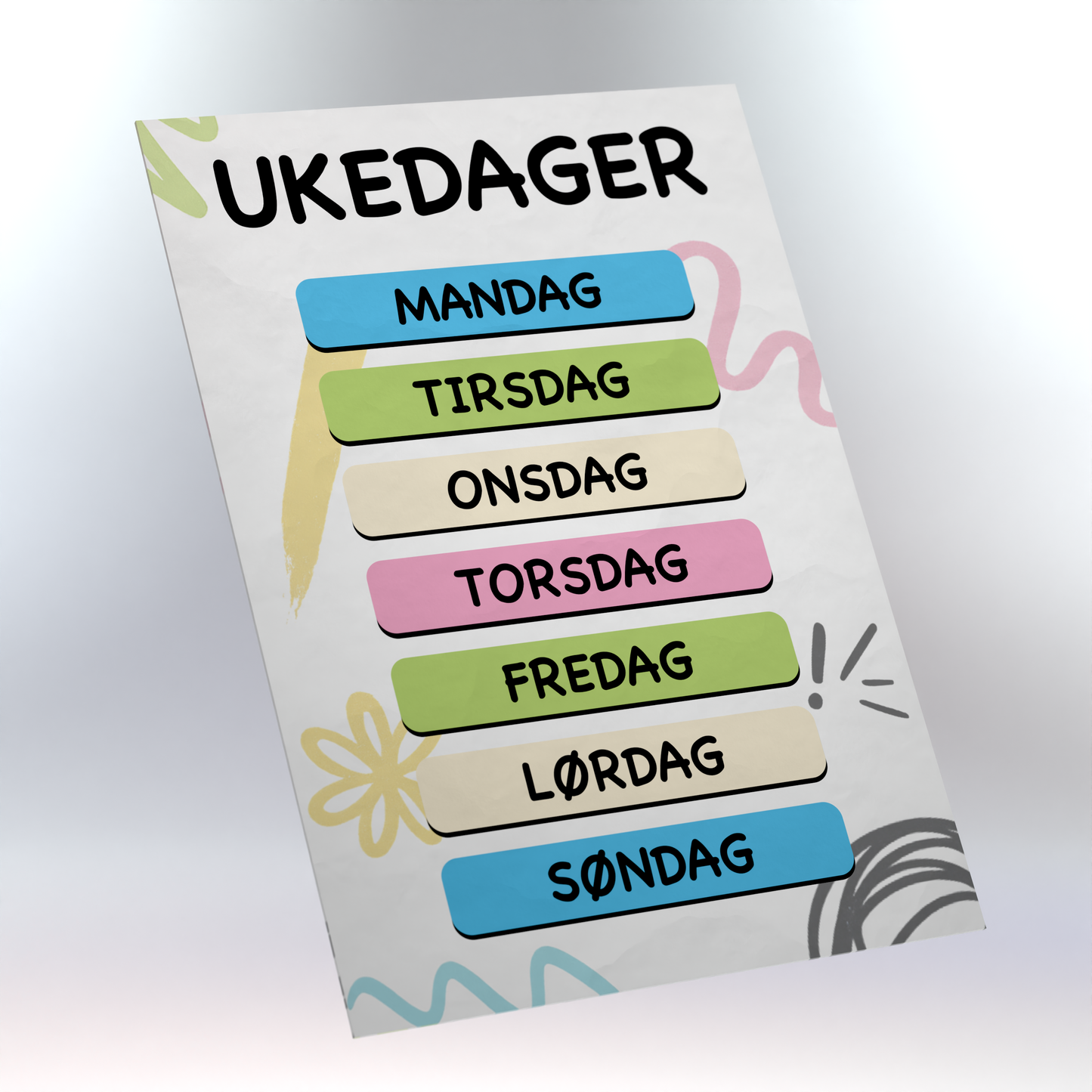 Min Store Planlegger – Pakke med ukeplan, dager og måneder